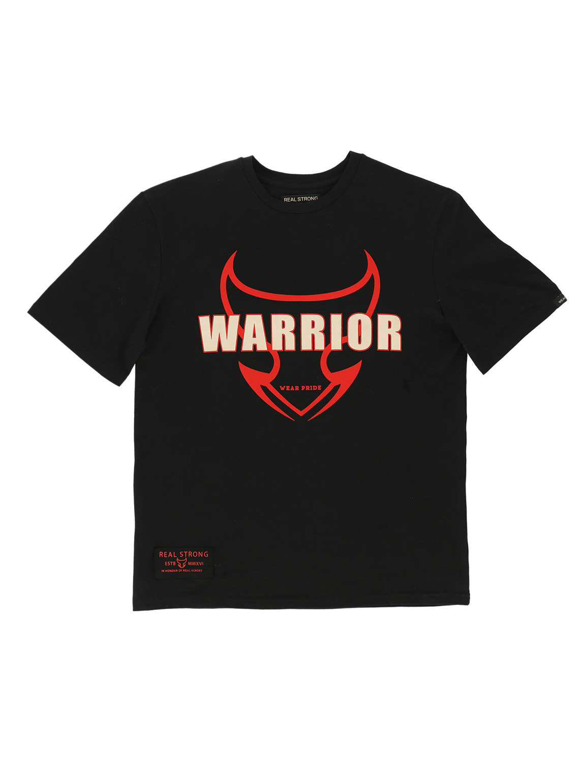 WARRIOR SERIES - Half Sleeve T-Shirt - Black (White)