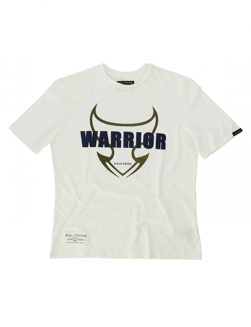 WARRIOR SERIES - Half Sleeve T-Shirt - White (Indigo)