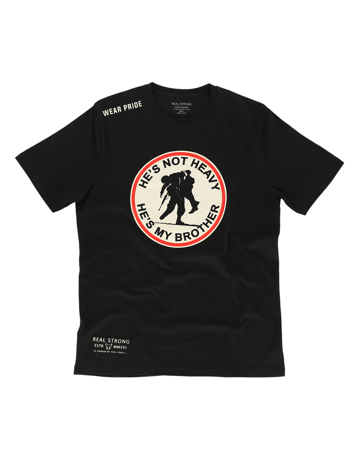 SURVIVOR - HE'S NOT HEAVY , HE'S MY BROTHER -  Half Sleeve T-Shirt - Black (Beige)