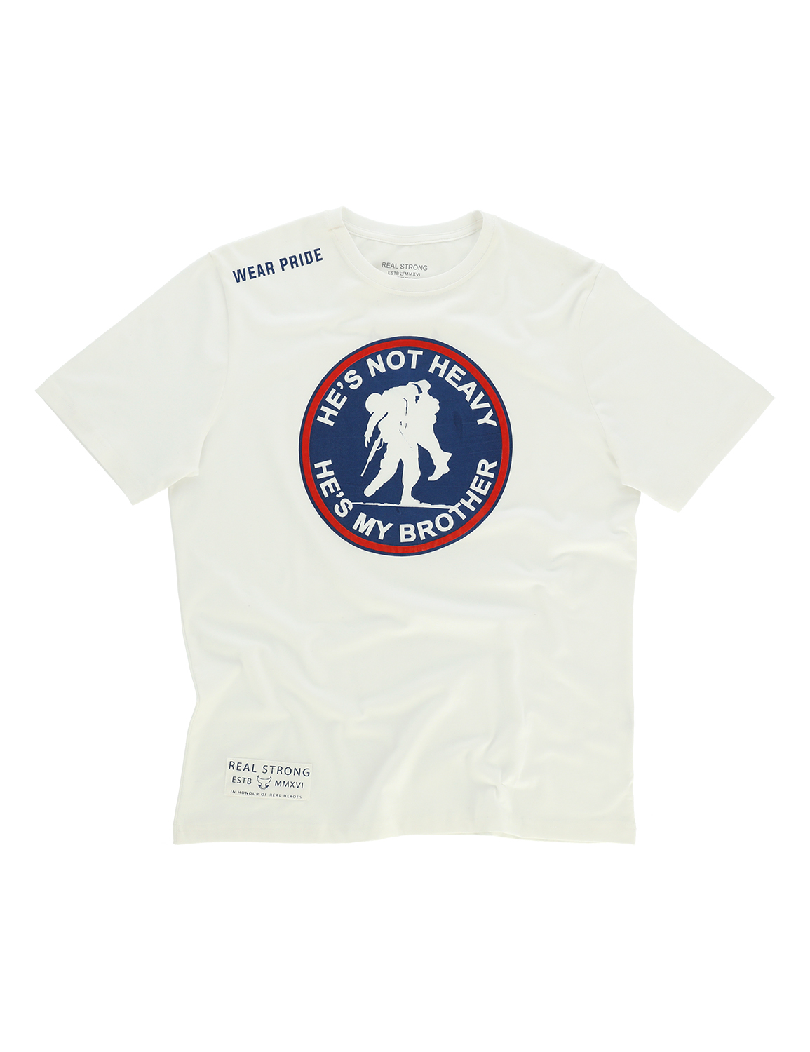 SURVIVOR - HE'S NOT HEAVY , HE'S MY BROTHER -  Half Sleeve T-Shirt - White (Indigo)