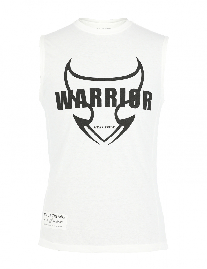 WARRIOR SERIES - Sleeveless T-Shirt - White (Black)