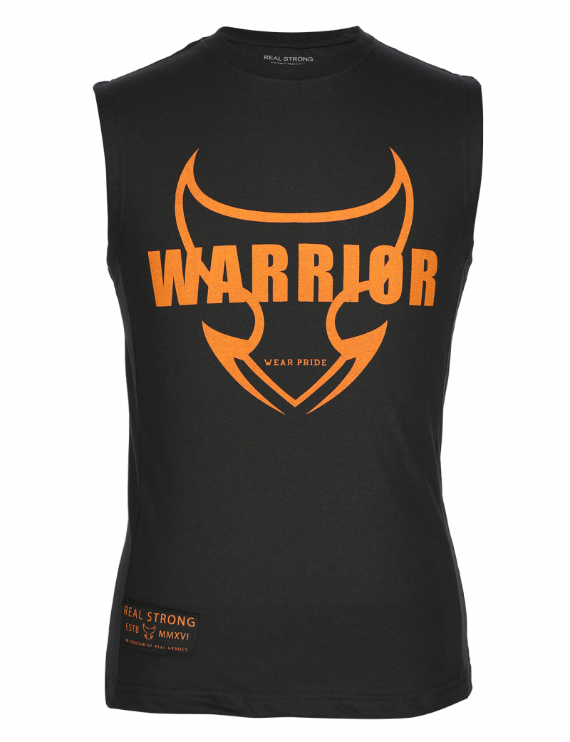 WARRIOR SERIES - Sleeveless T-Shirt - Black (Orange)