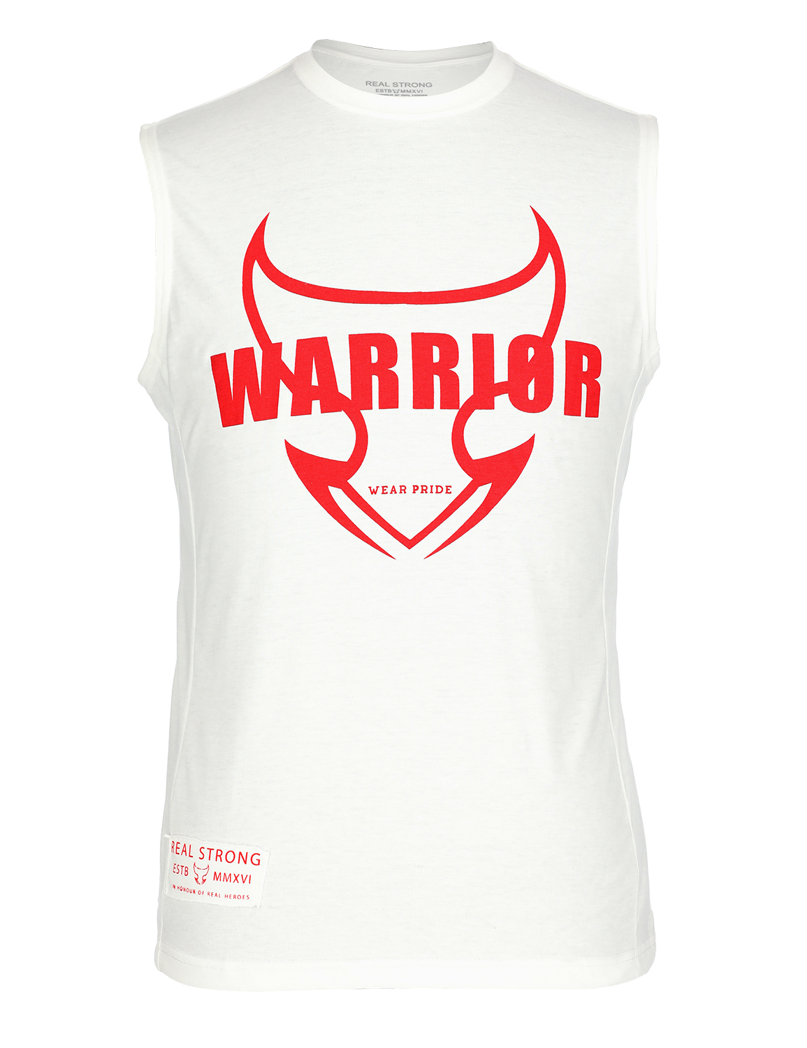WARRIOR SERIES - Sleeveless T-Shirt - White (Red)