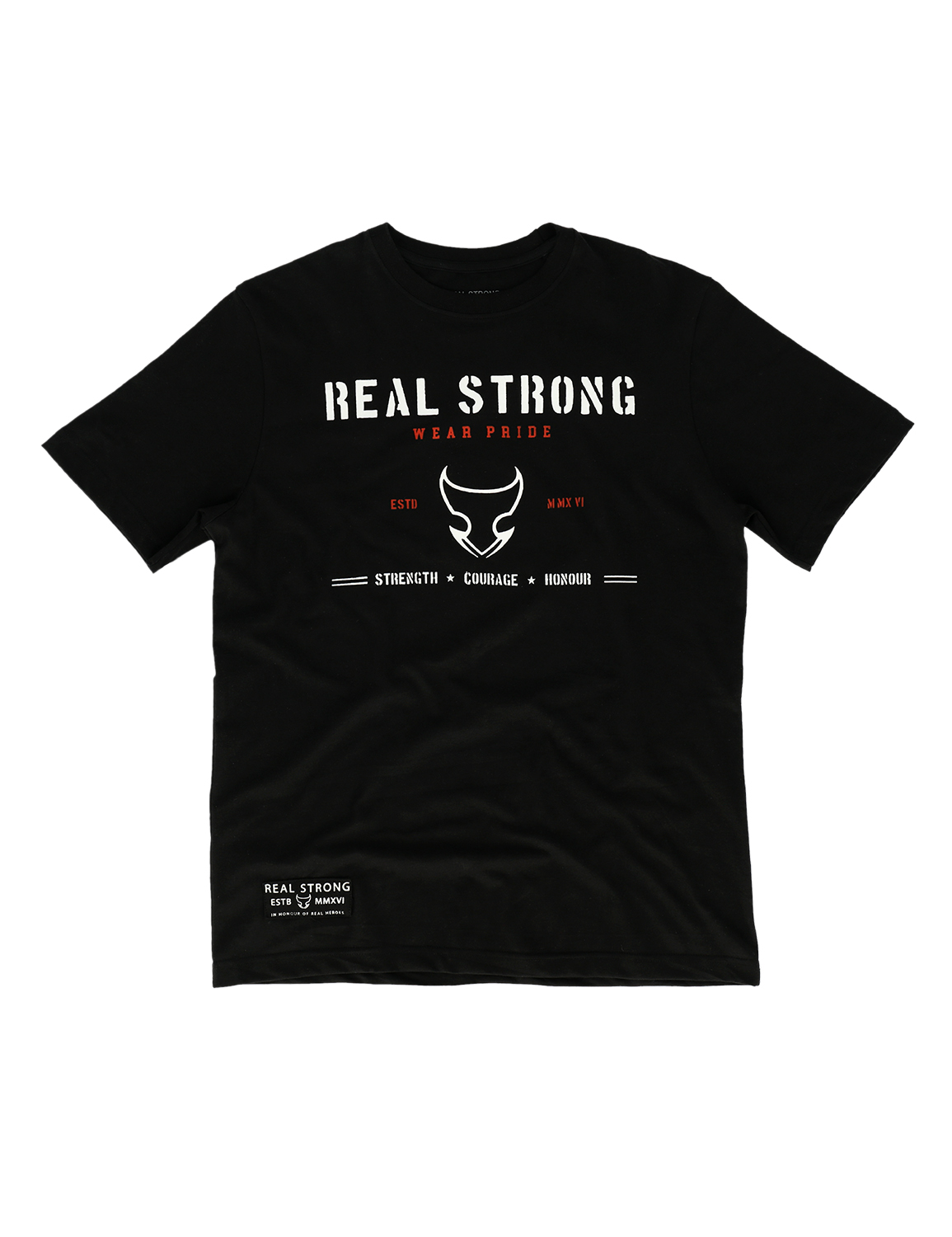 Pride - Strength Courage Honour -  Half Sleeve T-Shirt - Black (White)