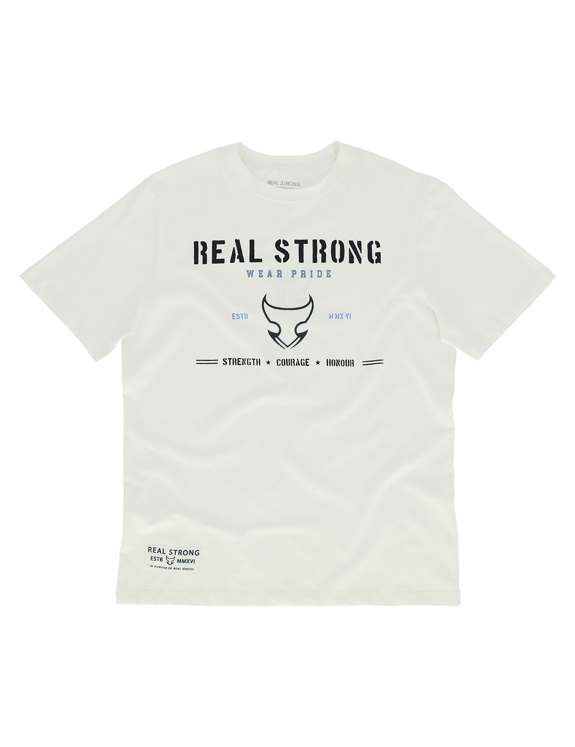 Pride - Strength Courage Honour -  Half Sleeve T-Shirt - White (Blue)