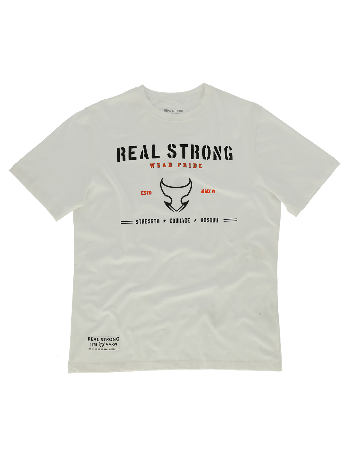 Pride - Strength Courage Honour -  Half Sleeve T-Shirt - White (Orange)