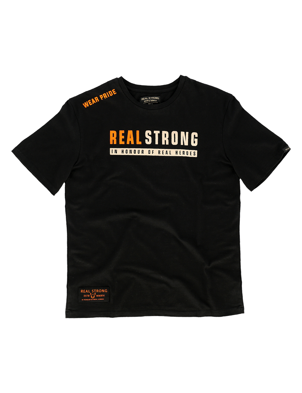 RS BASICS - Honour - Half Sleeve T-Shirt - Black (Orange)